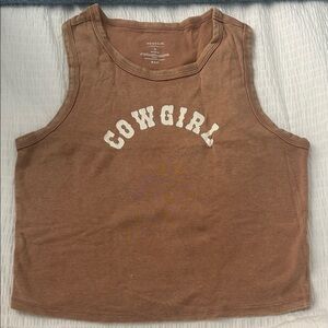 Brown Cowgirl Tank Top